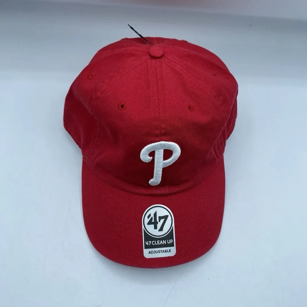Philadelphia Phillies Hat Adjustable 47 Brand Red Clean Up MLB Strapback NWT